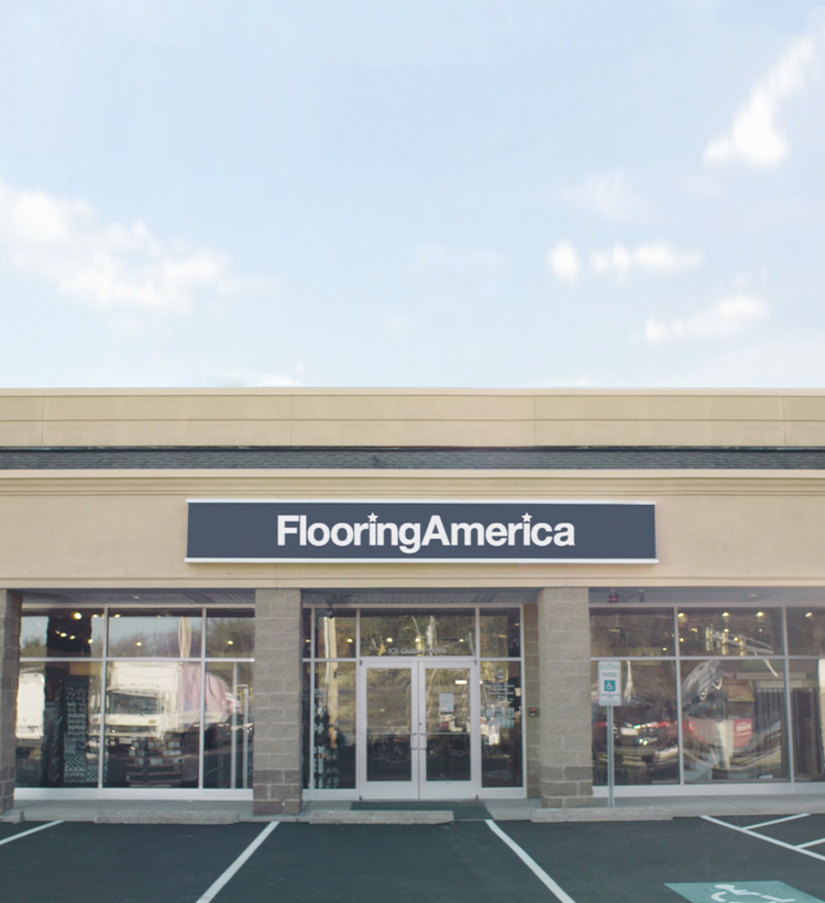 Cunningham's Flooring America's storefront and billboard.